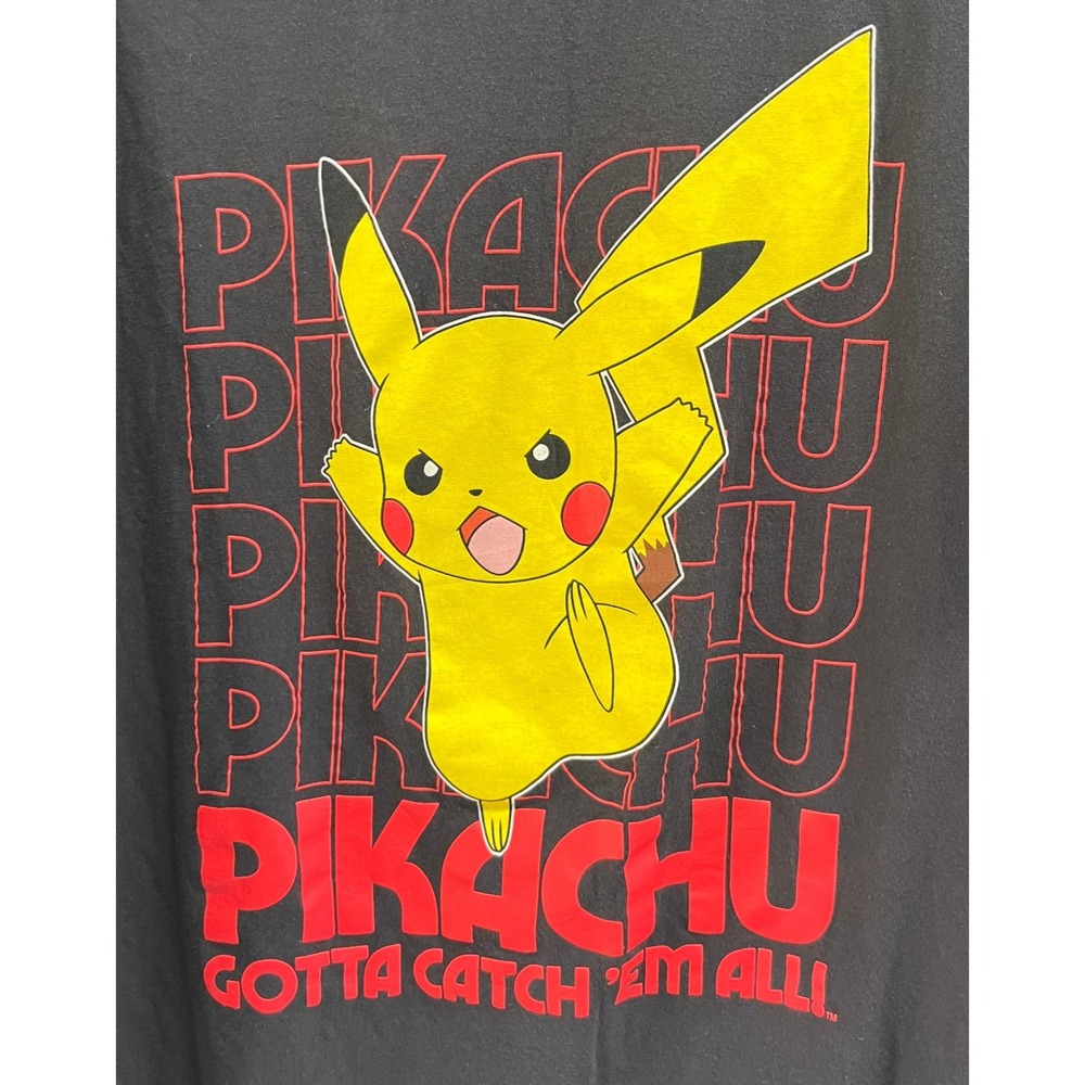 Pokemon Pikachu Graphic 2023‎ T-Shirt Men's XL Black Nintendo Anime Gamer Tee